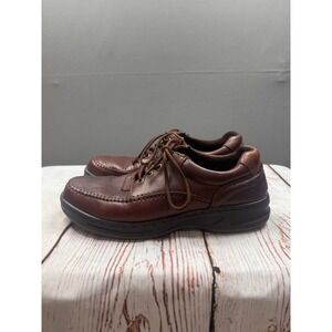 Outland Oxford Shoes Mens Brown Leather Moc Toe Lace Up DM3474 Size 10